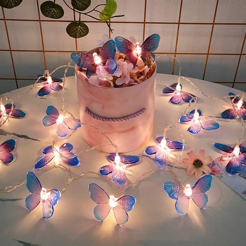 1.5m/10LED Butterfly Light Zasilane bateryjnie bajkowe łańcuchy świetlne do wystroju domu Urodziny Ślub Baby Shower Party Dekoracja