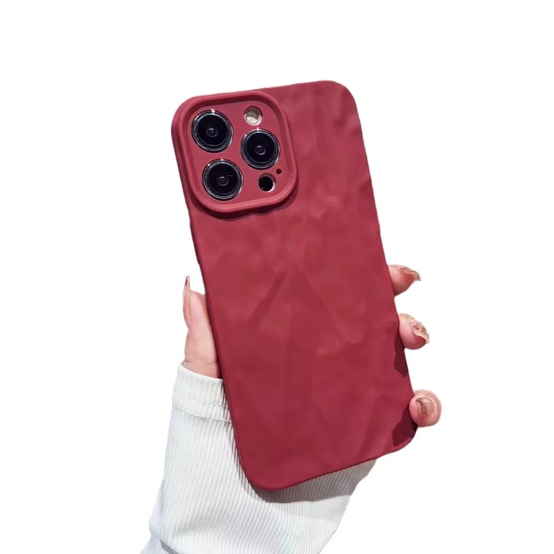 Solid Color, Wrinkle TPU, Soft, Protective, Shockproof Mobile Phone Accessories, Cover, Case For iPhone 11, 12, 13, 14, 15 Pro