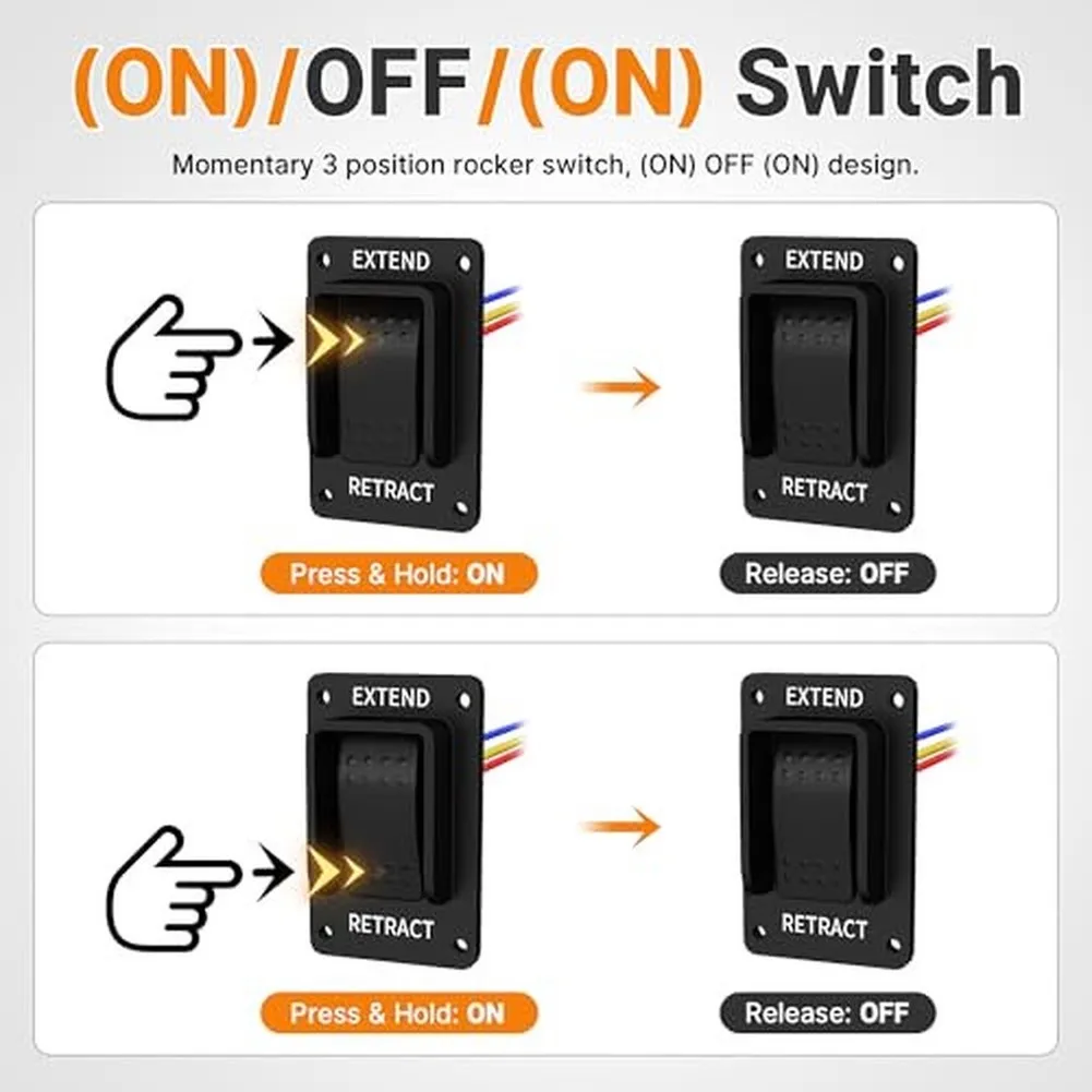 For Extending Retracting Jacks RV Jack Switch Electric Power Switch IP66 Waterproof Rating 3 Way ONOFFON Design