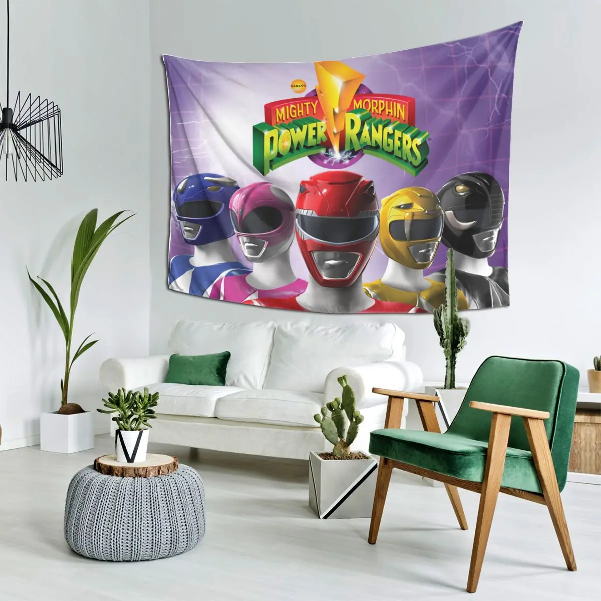 Mighty Morphin Power Ranger  Tapestry Decoration Art Aesthetic Tapestries for Living Room Bedroom Home Wall Cloth Wall Hanging