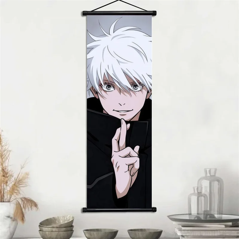 Jujutsu Kaisen Gojo Satoru & Geto Suguru Anime Art Fabric Wall Hanging Scroll Home Decor view 2