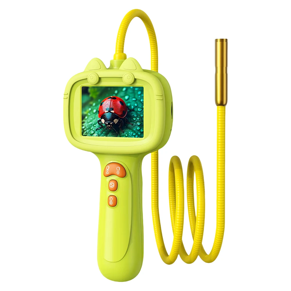 Kids Endoscope 2.4 Inch Screen Borescope Snake Camera Nature Exploration Inspection Camera Science Gifts for Boys & Girls