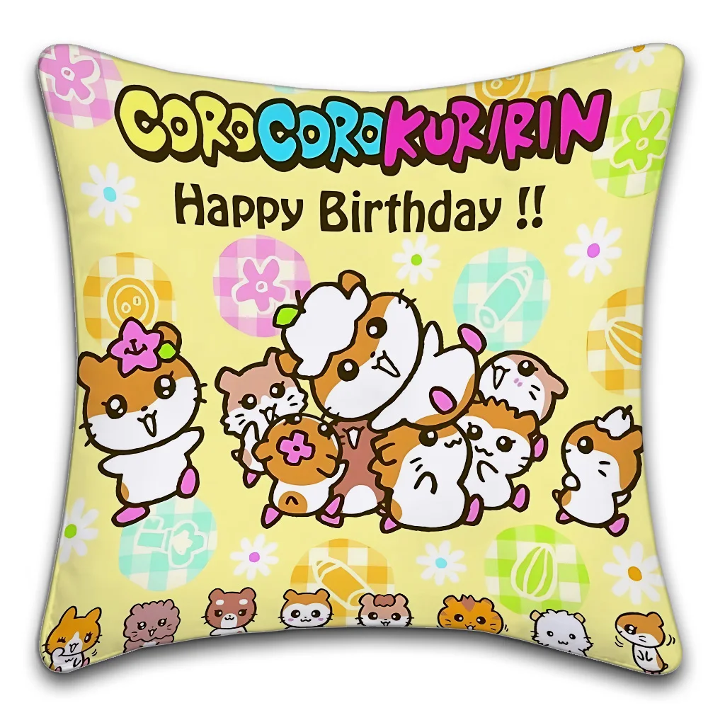 Sanrio COROCOROKURIRIN Pillow Covers Cartoon Sofa Decorative Home Double-sided Printing Short Plush Cushion Cover