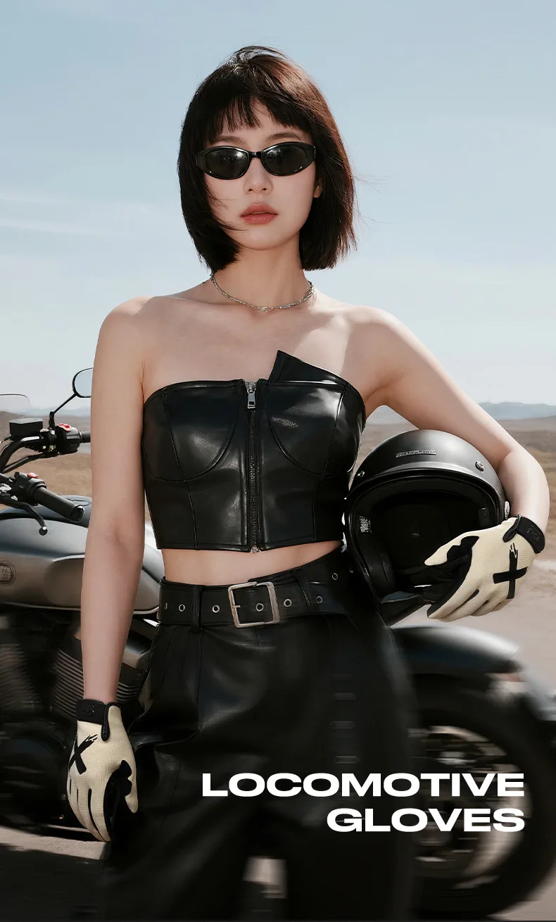 Retro Schachbrettmuster Motorradhandschuhe Touchscreen-fähig SBR Stoßdämpfer Atmungsaktiv Rutschfest Biker-Handschuhe für Männer und Frauen – Detail 1