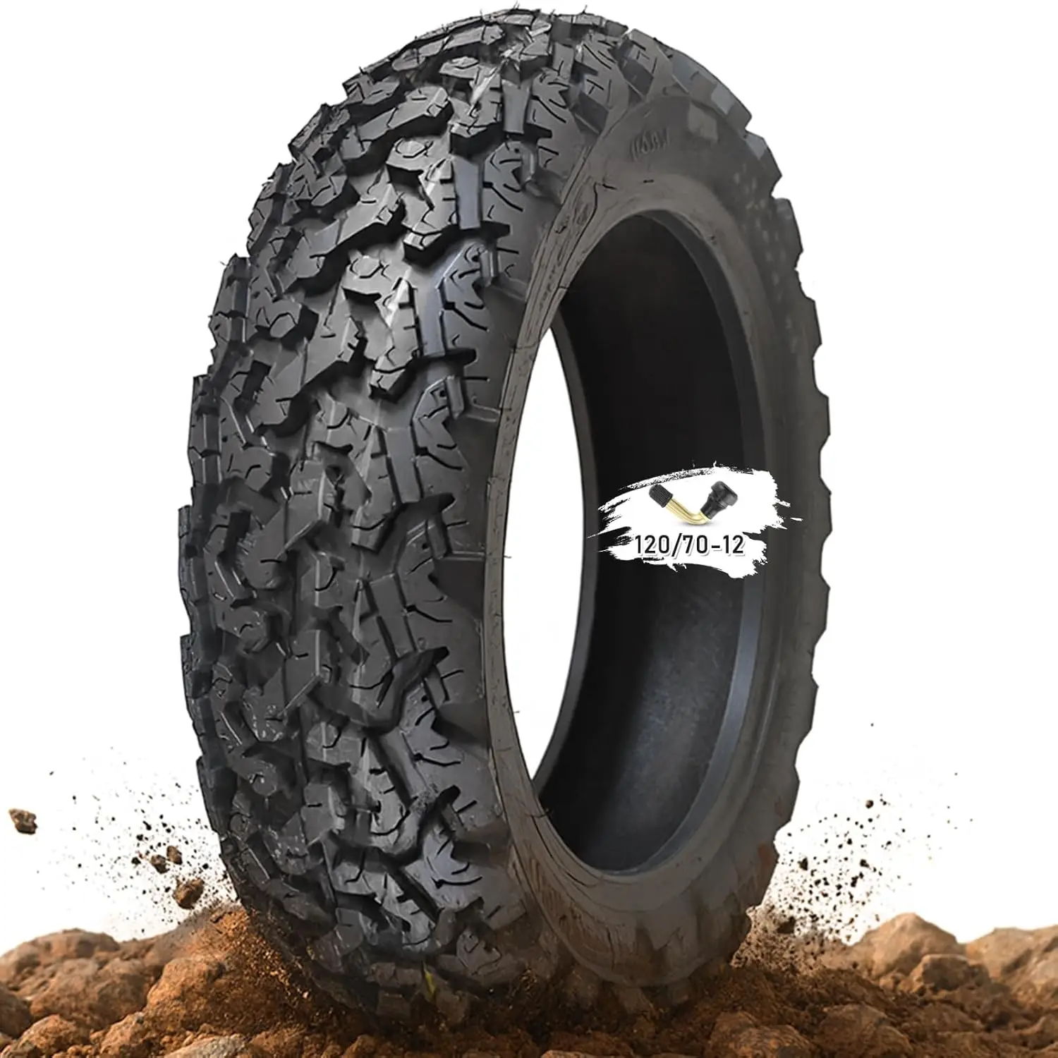 

120/70-12 Knobby Off-Road Tire, Tubeless, 280KPA Pressure, Durable for ATV & UTV