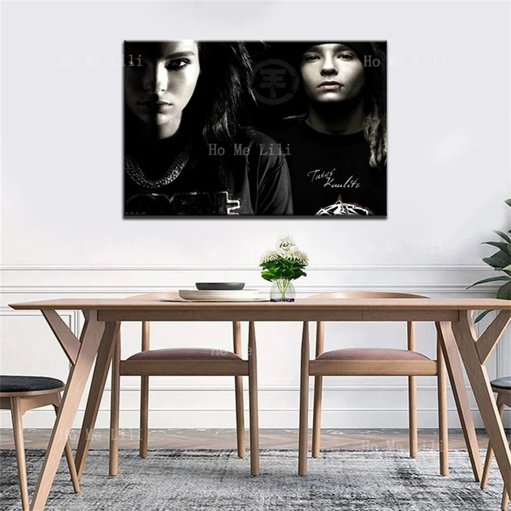 Tokio Hotel Bill And Tom Kaulitz Guitarist Cartoon Character Imitation Zombie Halloween Canvas Wall Art Painting