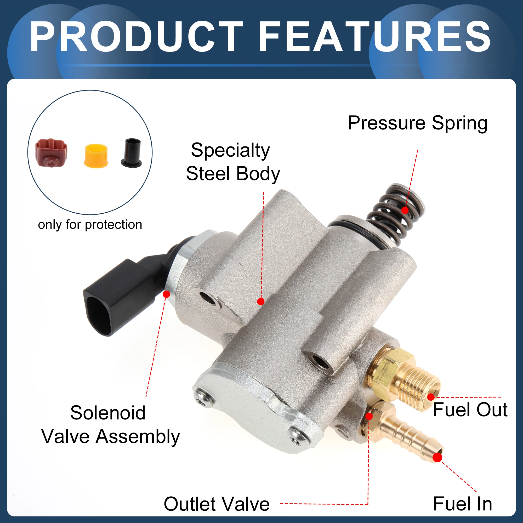 X Autohaux مضخة الوقود المضغوط العالي التلقائي لفولكس واجن أطلس كروس سبورت 2020 V6 3.6L No.03H127025S مجموعة مضخة الوقود #4