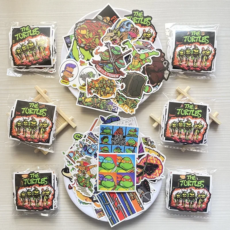 50PCS TMNT Ninja Turtles Cartoon Stickers Kawaii Cute Graffiti Water Bottle Guitar Diary Vinyl Kids DIY Toys Sticker Decals Gift