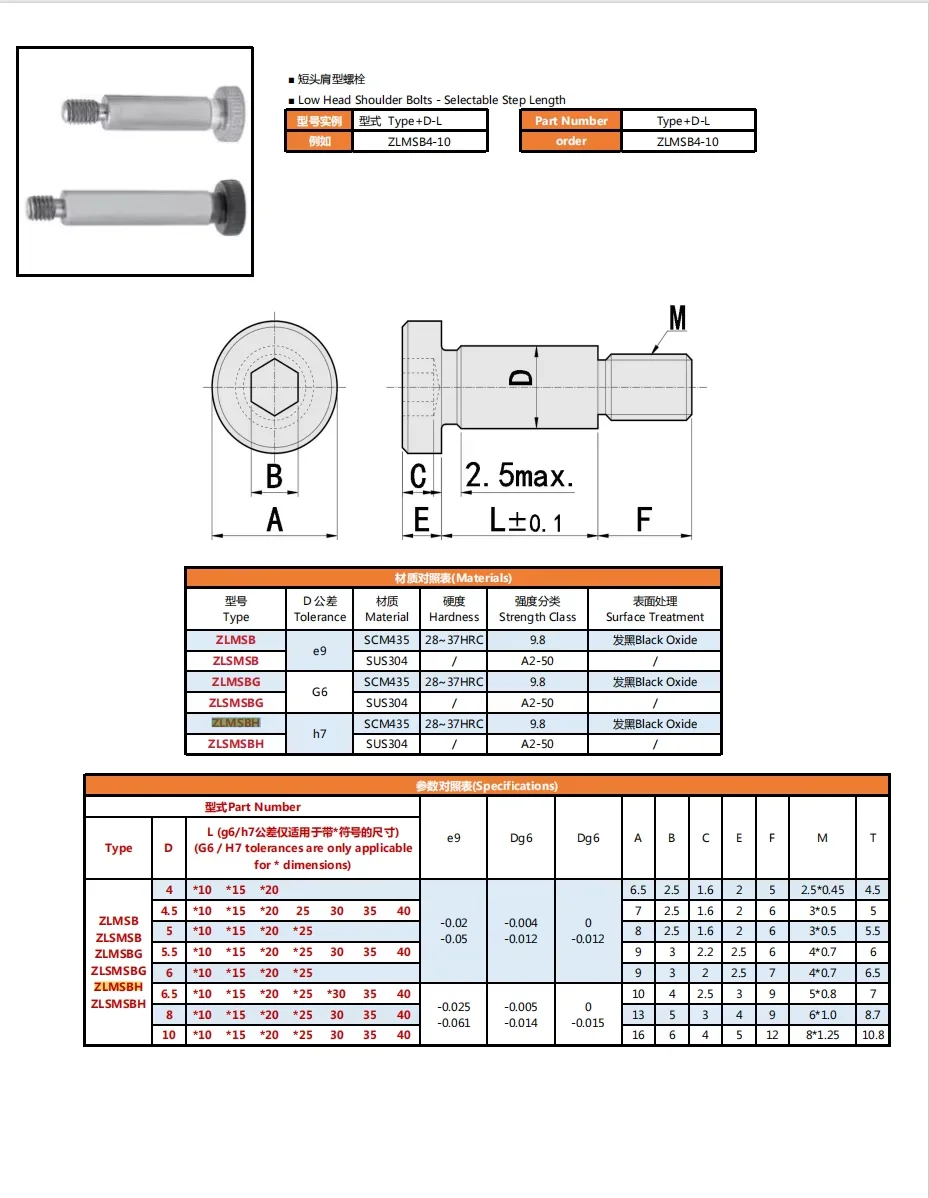 High Precision 304 Stainless Steel Hex Socket Shoulder Screw Bolt Industrial Hardware for Automation Equipment