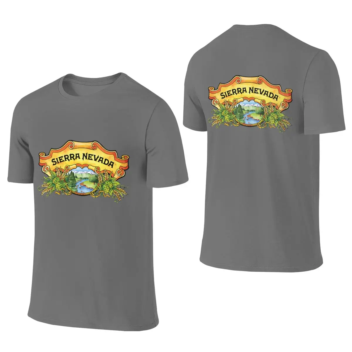 Sierra Nevada Slimming Reversible T-shirt Artistic And Minimalist Inner Layer For Spring And Autumn Cotton Tee