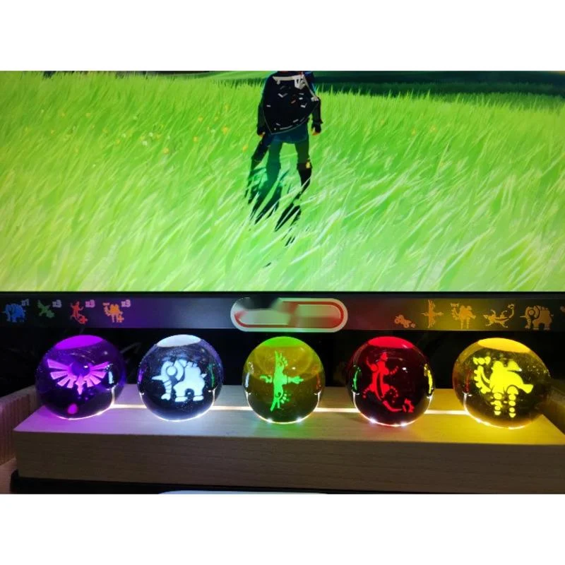 Zeldas legended figuras luz noturna à prova de heróis de teste k9 bola de cristal 5cm cosplay decoração de casa adereços de jogo modelo brinquedo presente de aniversário