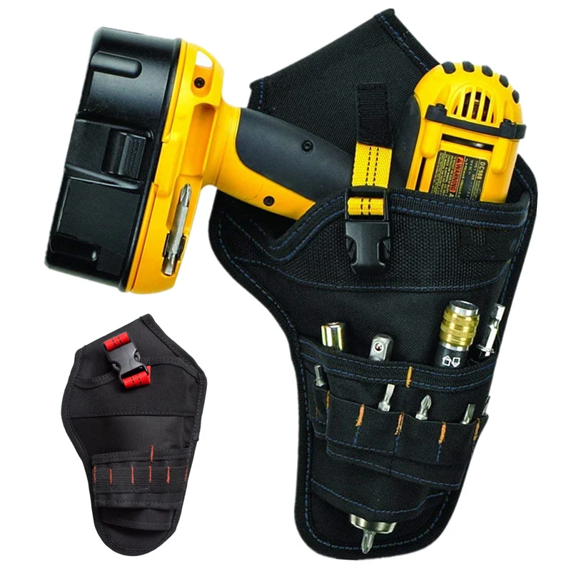 

Heavy Duty Drill Tool Bag with Belt Multi-functional Electrician Tool Bags Portable Waist Cordless Drill Wrench Storage Pockets