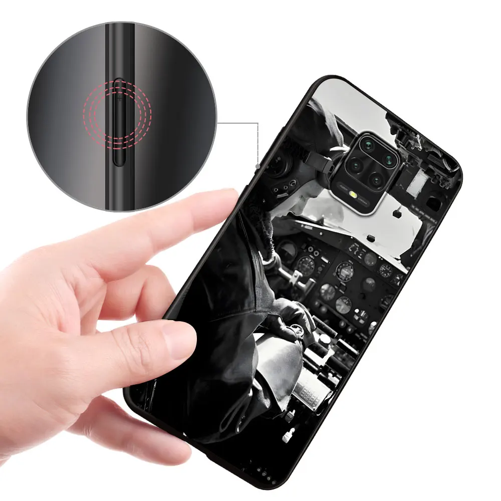 Aviation Aeroplane Pilot Cockpit Case for Xiaomi Redmi Note 10 8 8T 9 10S 11S 11 7 12 12S 11E 13 Pro Plus Soft Black Phone Cover