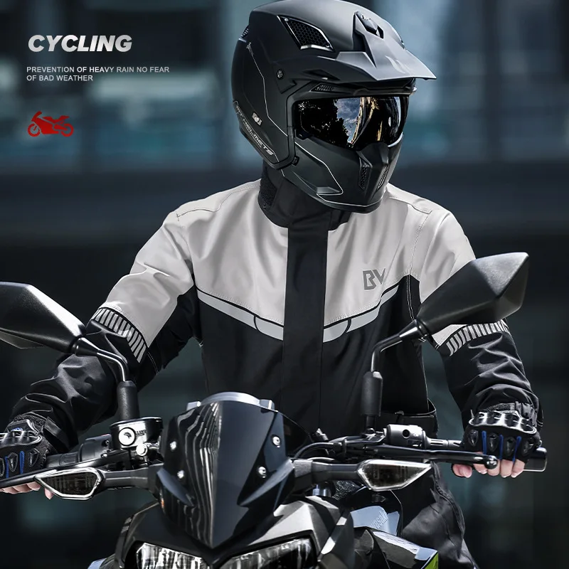 Motorcycle Raincoat Rain Pants Suit Men's Full Body Rainstorm-proof Split Waterproof Locomotive Rainproof Riding Rain Coat Suit