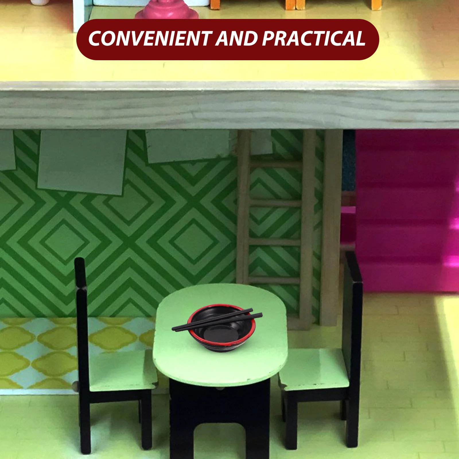 20 ensembles de bols miniatures pour maison de poupée japonaise, baguettes, jeu de simulation réaliste, ensemble de nourriture, cuisine pour enfants, jeu de rôle éducatif