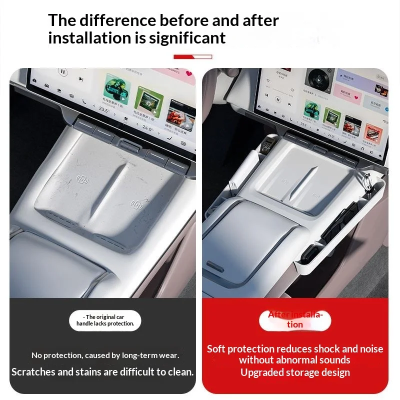 Fit For Zeekr 7X Car Wireless Charging Silicone Pad Center Console Storage Box Protective Mat