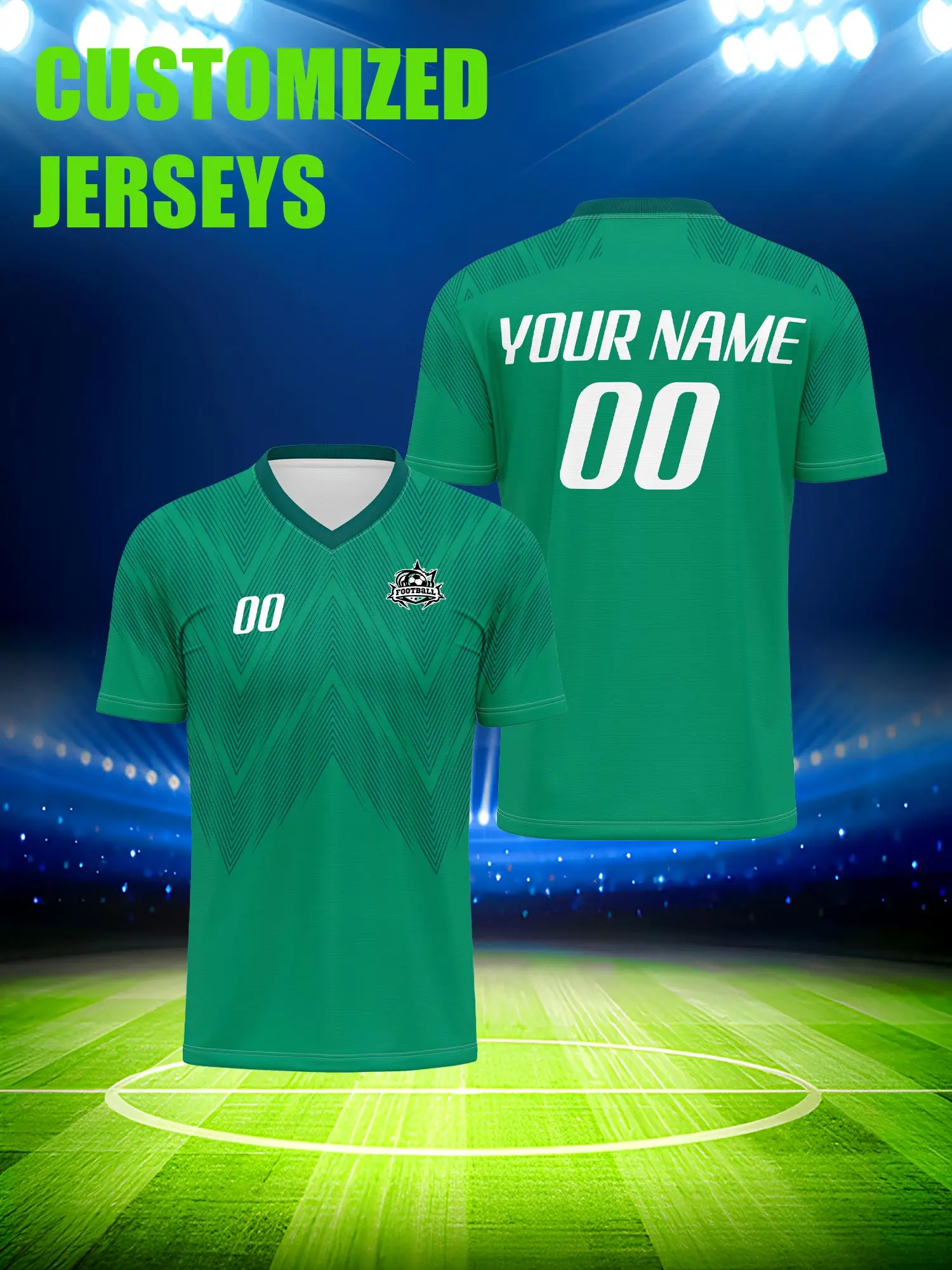 

Футбольная форма на заказ с индивидуальным изображением, номером и именем, антибактериальная, сохраняющая свежесть на весь день.