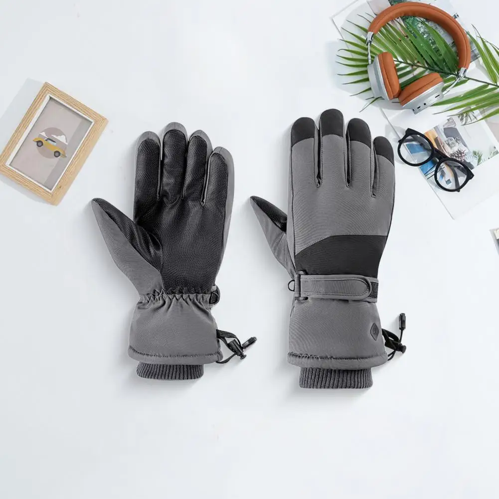 Winterhandschuhe mit elastischen Bündchen, Skihandschuhe, winddichte Winter-Skihandschuhe für Männer und Frauen, thermisch zum Wandern