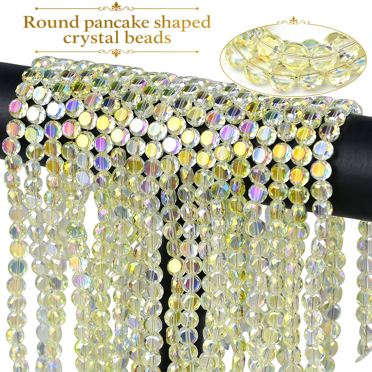 6mm 100-300pcs Natural Crystal Glass Round Beads Yellow Handmade DIY Jewelry Making Beads for Bracelets Decorative Accessories