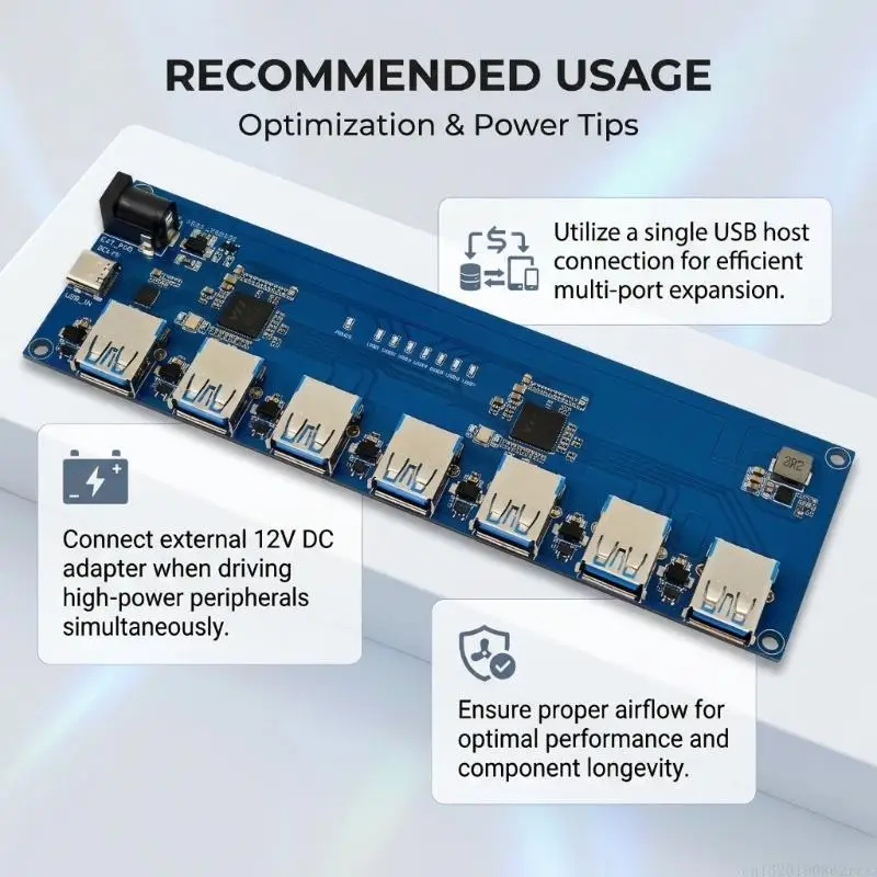 D5BB VL817 USB Hubs Board with 7 Type-A Port and Up to 5 Gbps Data Transfer