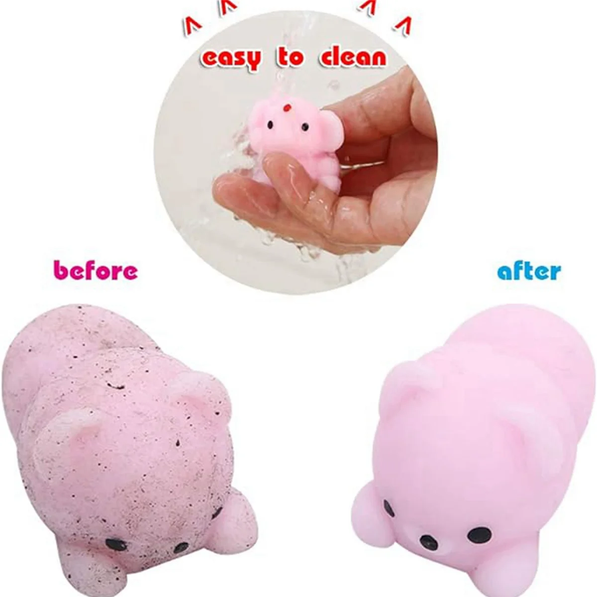 ของเล่น Squishy 24 ชิ้นโปรดปรานสําหรับเด็ก, ของเล่น Mochi ความเครียด Reliever ความวิตกกังวลของเล่น, ตะกร้าอีสเตอร์ Stuffers พร้อมกล่องเก็บของ