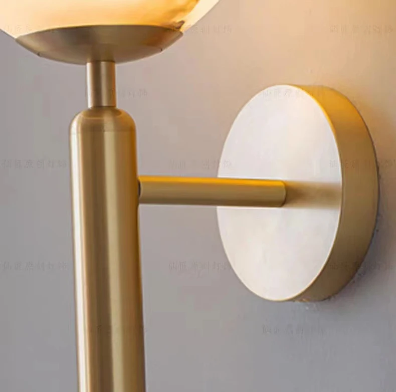 Art Natural Marble Wall Lamp Flower Shape Brass E14 Bulb