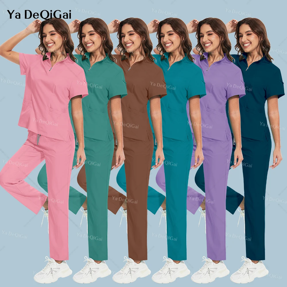 Wholesale Multicolor Soft Women Work Wear Hospital Scrub Suit Doctor Nurse Uniforms Medical Surgical Clothes Nursing Accessories