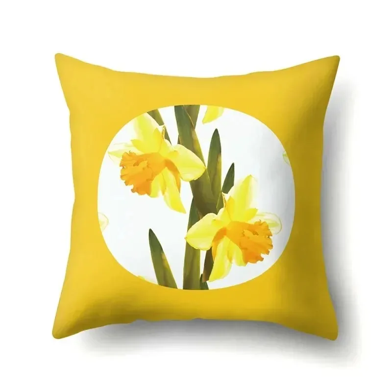 Colorful Printed Plant Pattern Luxury Home Car Living Room Sofa Cushion Cover Decorative Pillow Cover