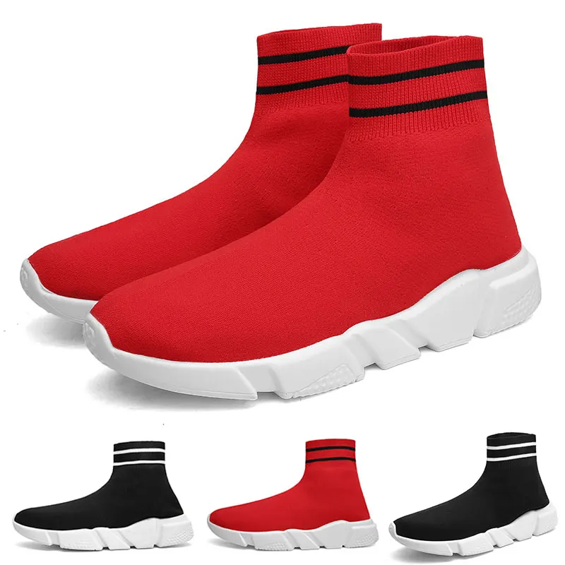 

High Top Casual Shoes Breathable Sock Shoes Outdoor Women Men Sneakers for Dancing Jogging Thick Soled Shoes Plus Size 35-45