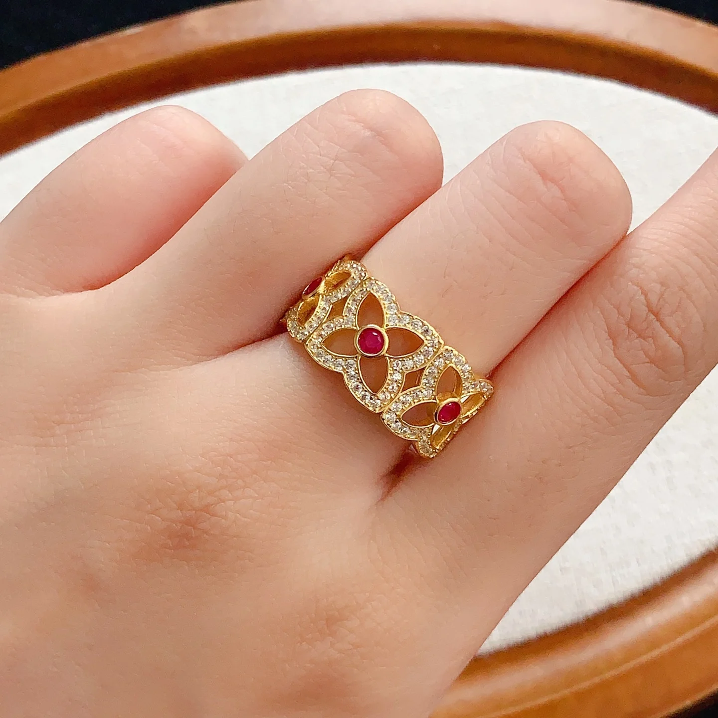 925 Silver Wide Band Ring 2.5mm Natural Ruby Ring with Certificate Genuine Sterling Silver Ruby Jewelry with 18K Gold Plating