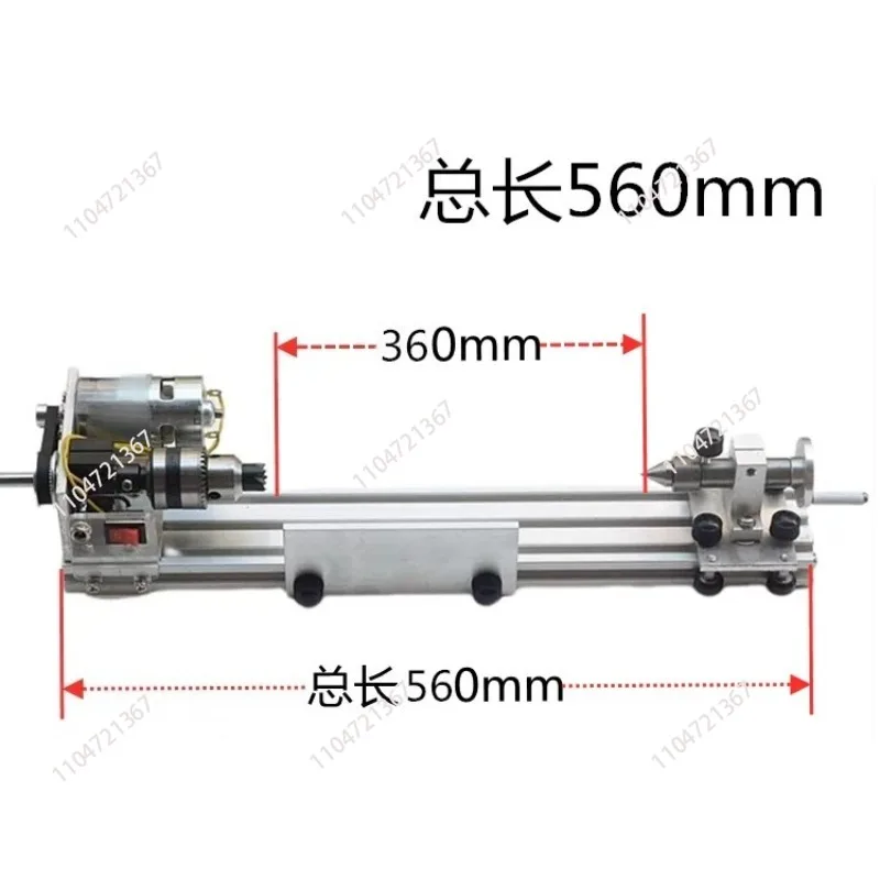 Lathe Polishing Machine Mini Metal Woodworking Lathe Stepless Speed Regulation High Precision Mini Lathe Beads Machine 1pcs