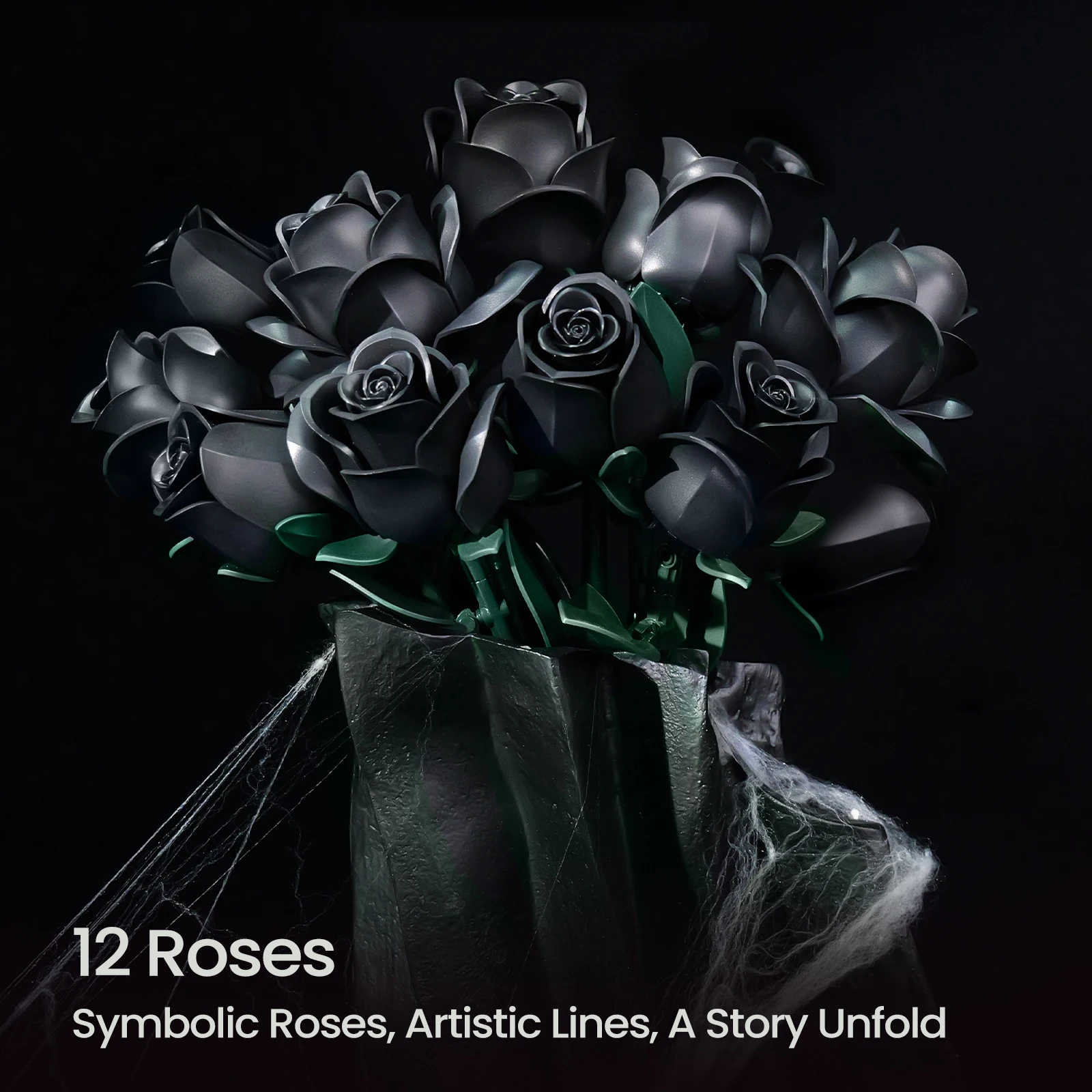 12 Pièces Roses Artificielles Noire,Longues Tiges Fausse Roses Fleur De Soie Pour Bouquet De Mariee Decoration De Fete A Maison Hotel Jardin Noir 99235873