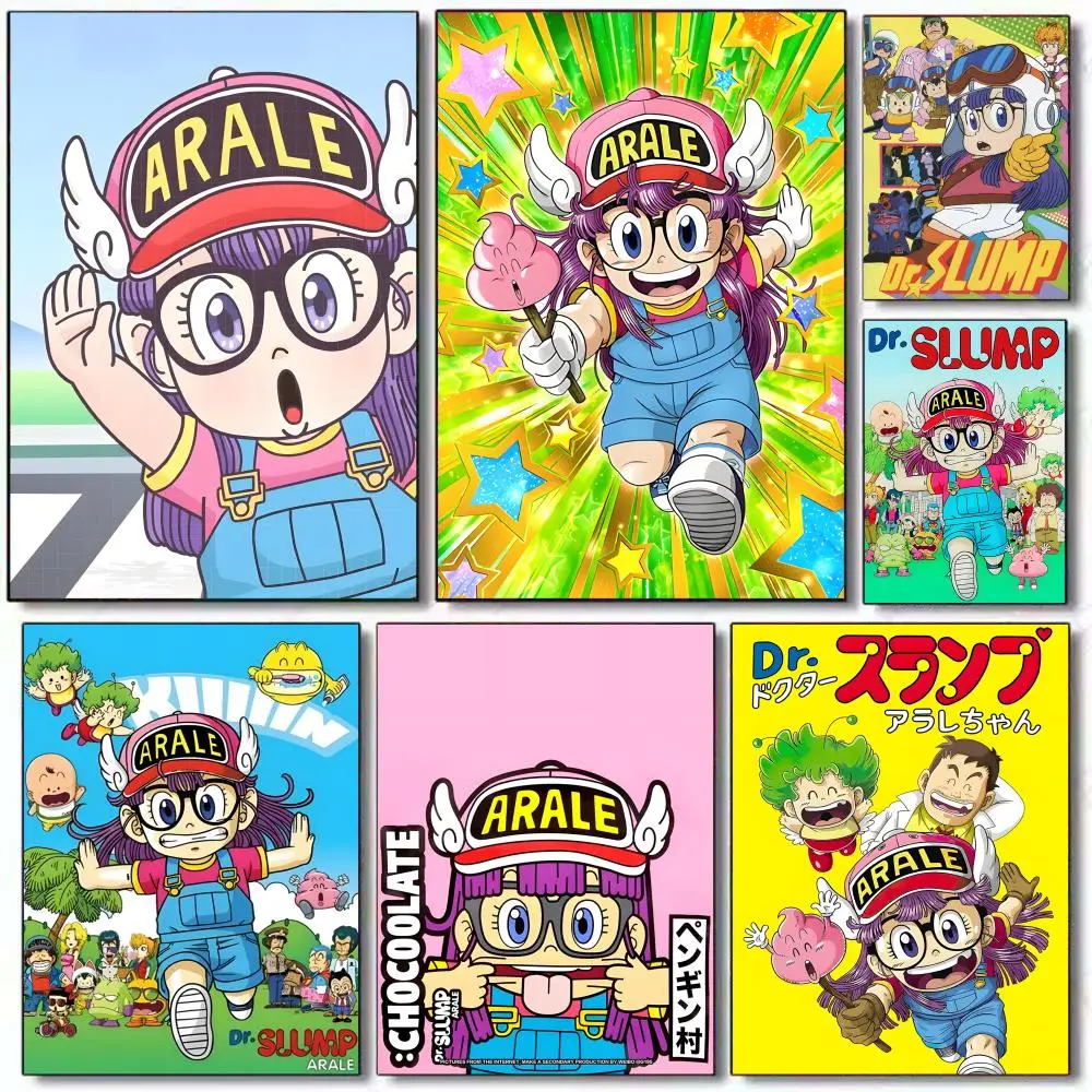 Cartoon Dr. Slump Arale Poster HD PVC selbstklebende Wandkunst – wasserdicht wiederverwendbar für Home Office Cafe