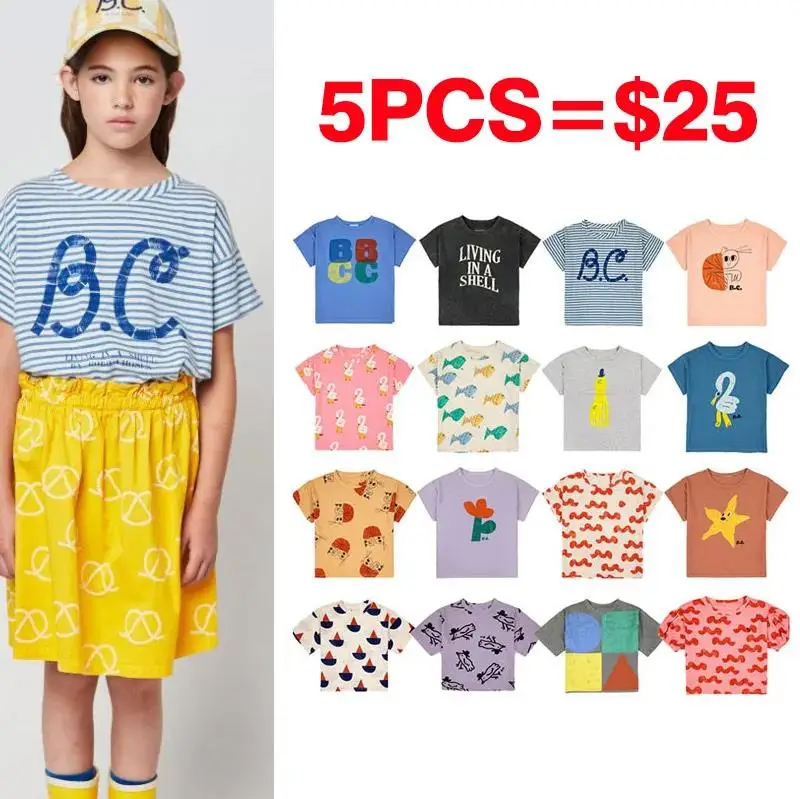 Clearance Sale BC SS Kids Summer Short Sleeve T-shirt Toddler Brand Summer T-Shirt 24SS Girls Boys Designer Clothes Cotton Tees