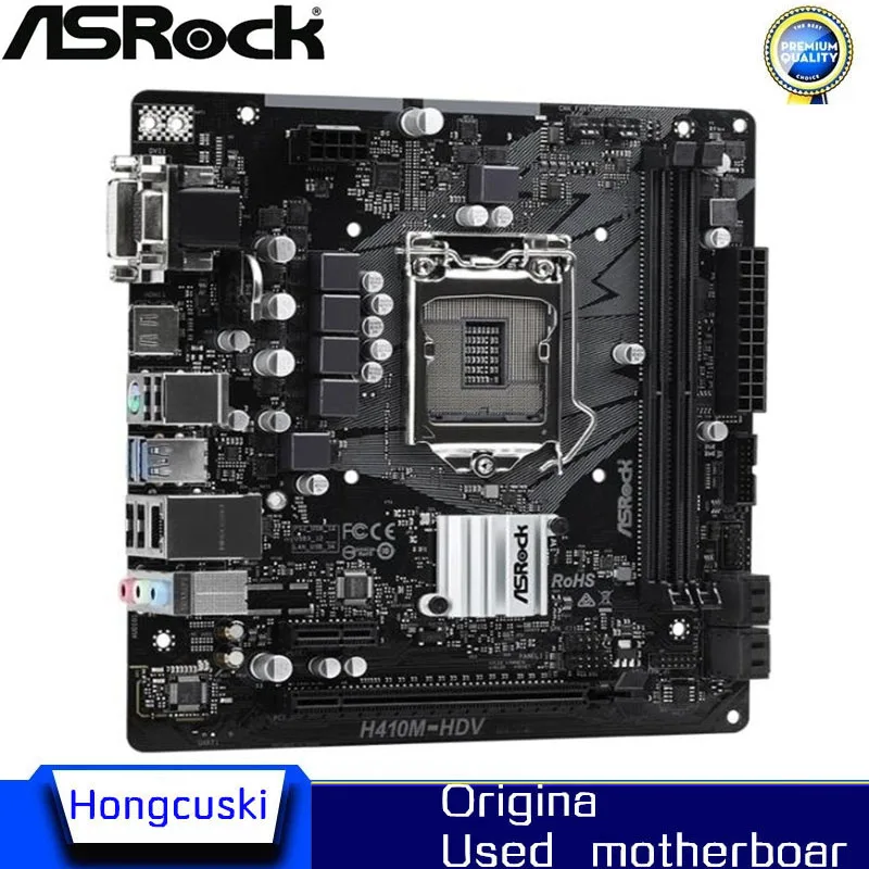 Used motherboard For ASROCK H410M-HDV Original Desktop Intel H410 H410M DDR4 Motherboard LGA 1200  i7/i5/i3 USB3.0 SATA3