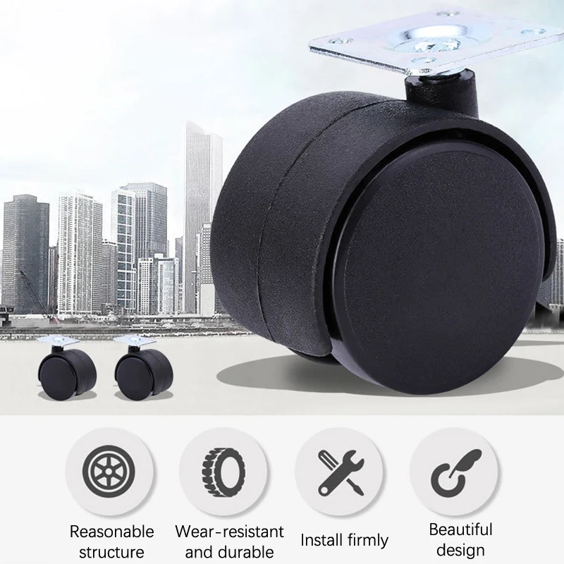 1Pair 1inch Universal Wheel Swivel Caster Roller Wheel Furniture Office Chair Caster With Brake For Luggage Accessories