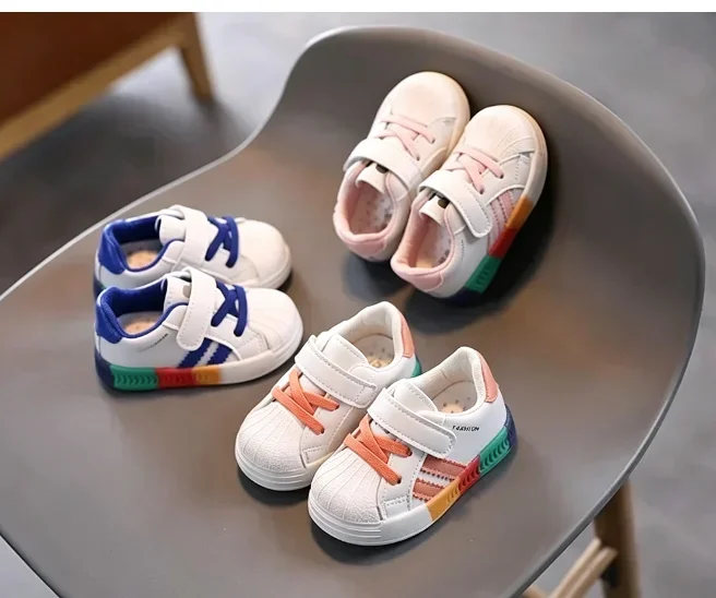 Kinder Freizeitschuhe Sneaker Jungen Sport Atmungsaktive Tennis-Sneaker Baby Kinder Mädchen Schuhe Frühling Mode Weiße Flache Laufschuhe – Detail 3