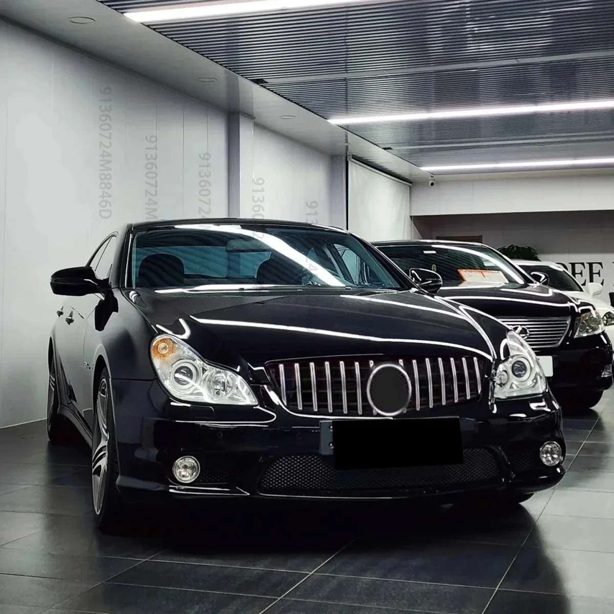 

For Mercedes-Benz CLS-Class W219 2005-2008 Gloss Black Front Grill,Direct Replacement Exact Fit,Easy Installation Exterior Mod