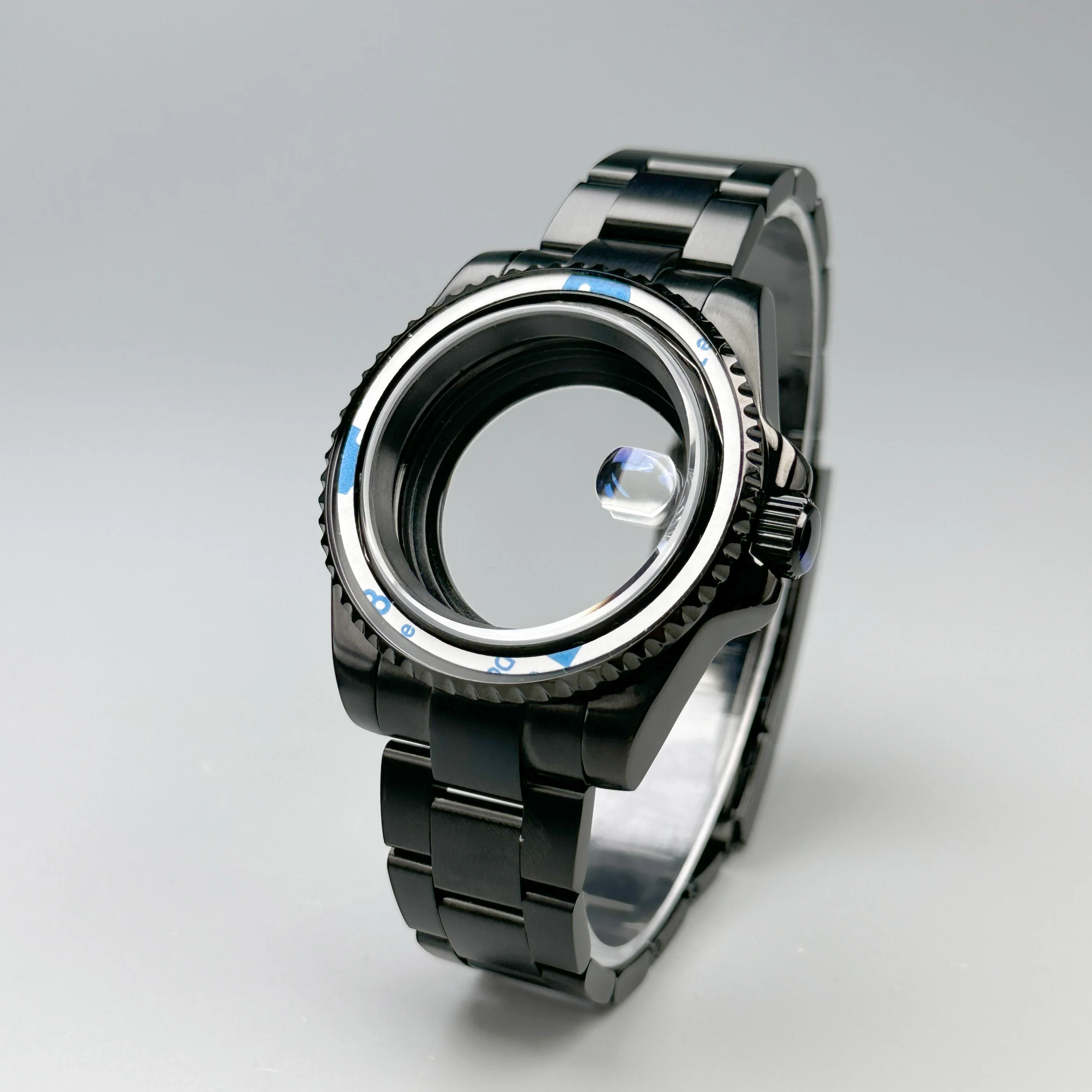 Nh35 case 40mm Black Watch case with 120 clicks fit nh34 nh35 nh36 movements sapphire glass waterproof 28.5mm dial accessries