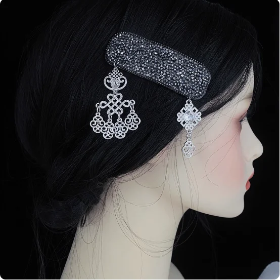 

Китайские монгольские ретро аксессуары для волос, тибетский головной убор, зажим с бриллиантовым краем