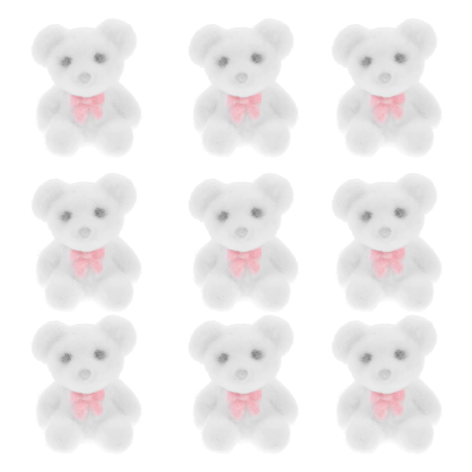 

10Pcs Small Bear Ornaments Flocked Mini Bears for Door Window Refrigerator Decor DIY Gift Idea Party Favor Room Desktop