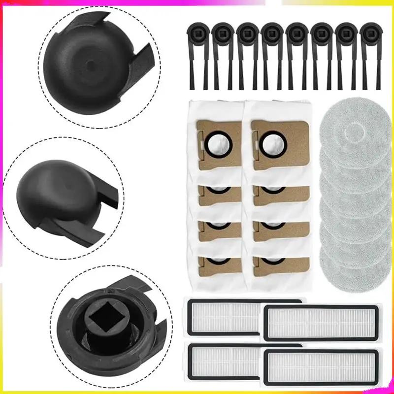 M04K Kit Accessori essenziali di ricambio per aspirapolvere robot Mijia M40S/OV31CN-Spazzola laterale, filtro Hepa, panno per scopa, sacchetti per la polvere