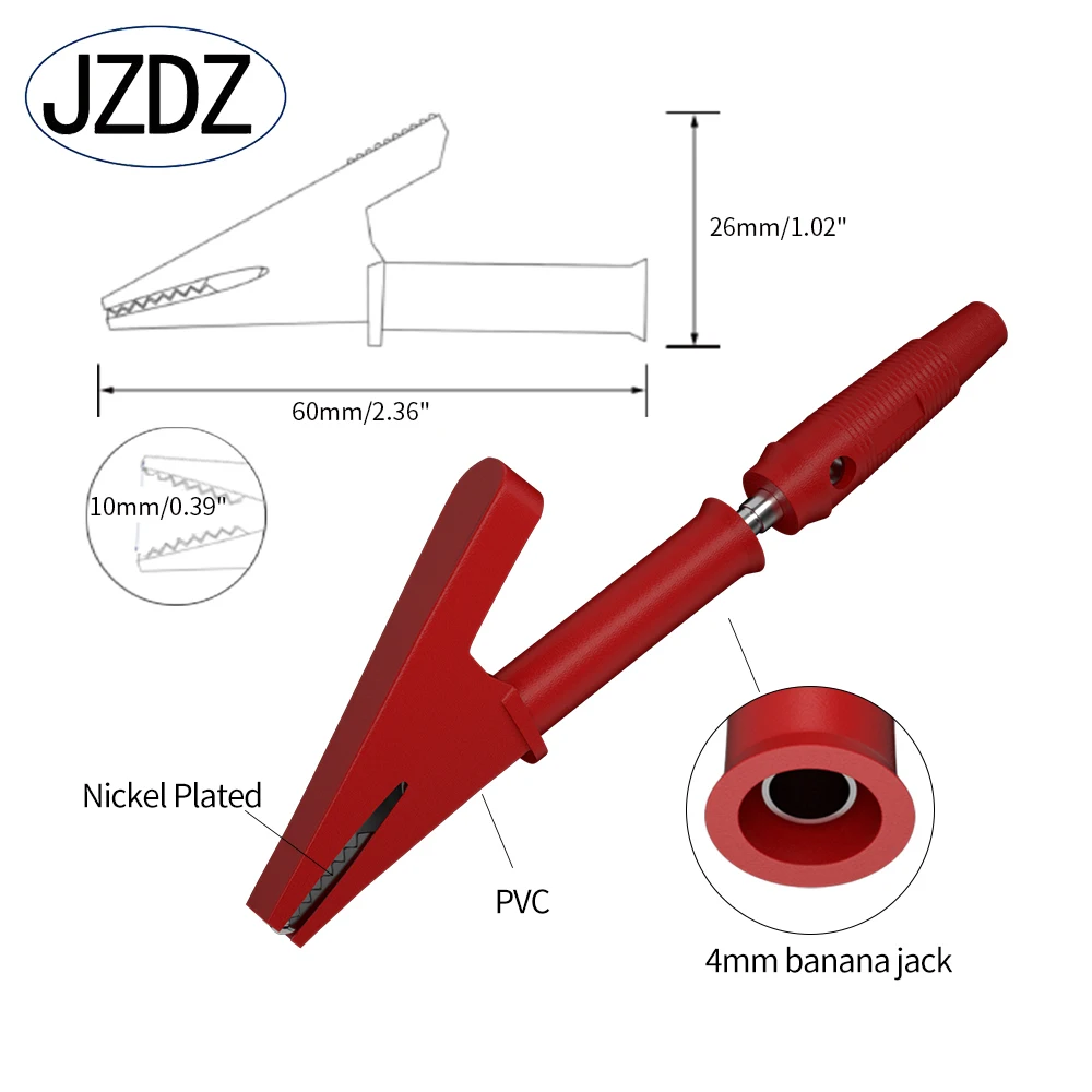 Imagem -03 - Jzdz-multímetro Digital Test Leads Kit Sondas de Teste Elétrico Grupo Clipes Jacaré Teste Pinça Wire-piercing Back Probe Pin