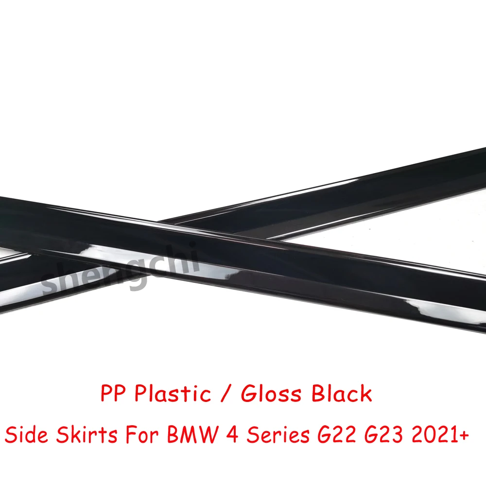G22 G23 M Performance Style Gloss Black PP Plastic Side Skirt For BMW 4 Series G22 G23 Side Bumper Extensions M Sport 2021+