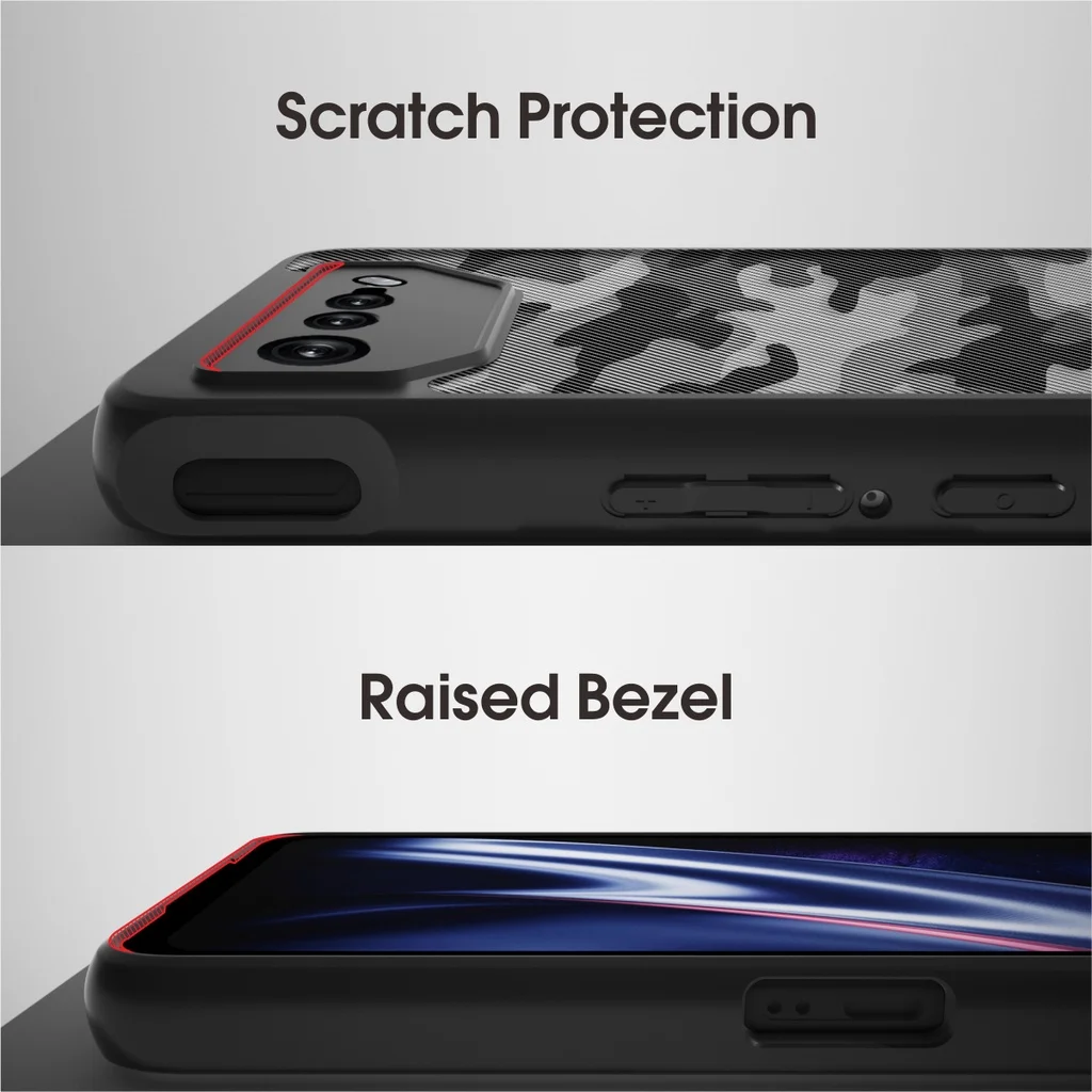 IBMRS لجراب Matte Camo المقاوم للصدمات لهاتف Asus ROG Phone 7 - مضاد لبصمات الأصابع، مضاد للاصفرار، مقاوم للزيت (مع حزام المعصم) #5