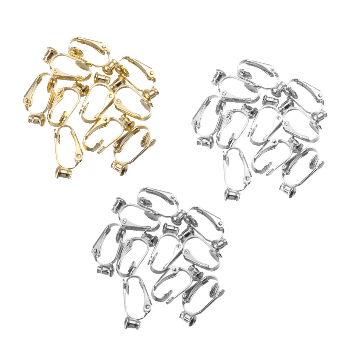 

1Set Non Piercing Earrings Side Opening Pain Pads Ear Clips Portable Studs Easy to Store Apply Comfortable Material Golden