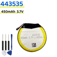 403535 450mAh 443535 Rechargeable li Polymer Round battery For Smart watch Finow x3  Finow x5 replace lem5  lem 5 +Tools