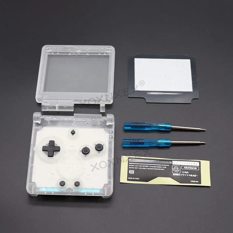 Carcasa transparente para consola de juegos GBA SP, carcasa de repuesto para consola GBASP, DIY