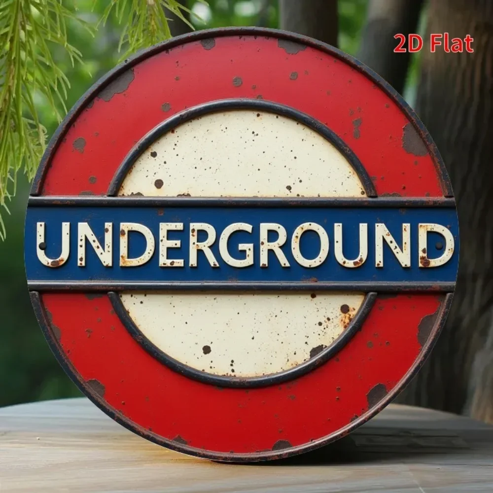 Panneau plat en métal rétro du London Underground – Décoration unique pour la maison, décoration de jardin – Excellent choix de cadeau, parfait à offrir à des amis et des collègues