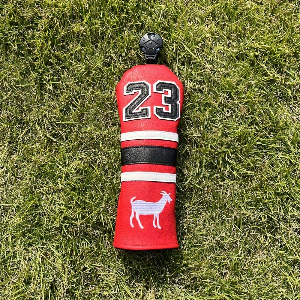 1pc Goat Pattern Golf Headcovers, Fits Driver Fairway And Hybrid, Golf Accessory